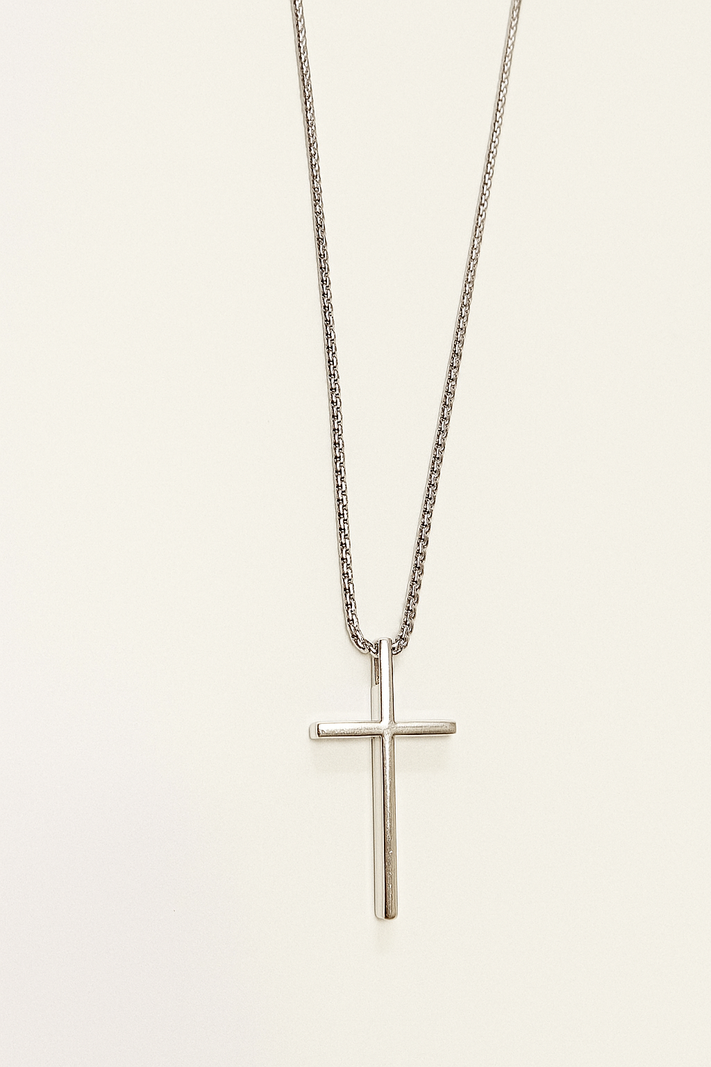 Silver Stainless Steel Cross Necklace