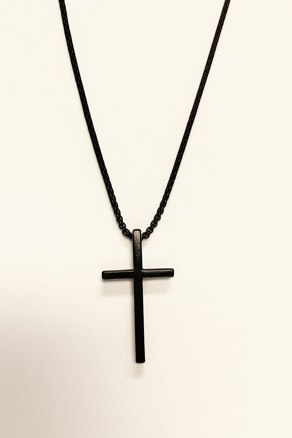 Black Stainless Steel Cross Necklace