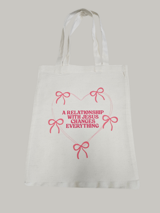 A Relationship With Jesus Tote Bag